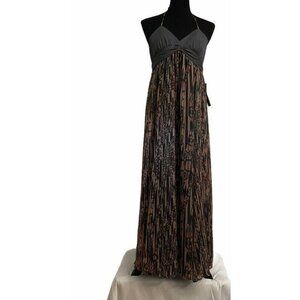 Dkny‎ Jeans Womens Faux Wrap Dress Brown Geometric